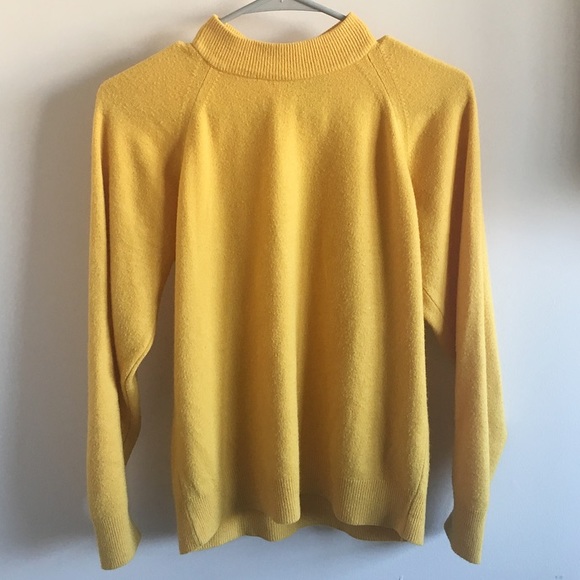 Vintage Sweaters - Yellow Mock Neck Sweater